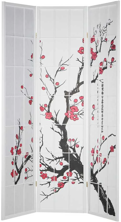 Homestyle4U Kambario pertvara, 132x2.2x179 cm, balta