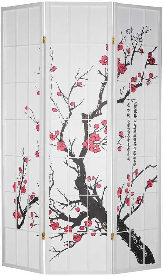 Homestyle4U Kambario pertvara, 132x2.2x179 cm, balta