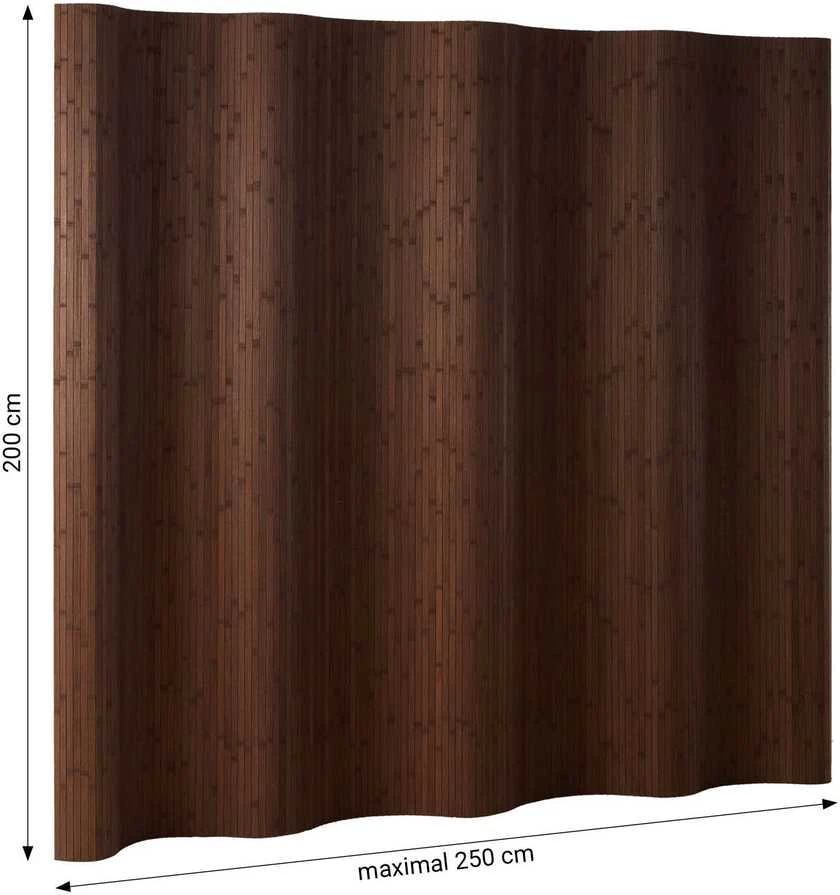 Homestyle4U Kambario pertvara, bambukinė privatumo uždanga, 200x250 cm, ruda