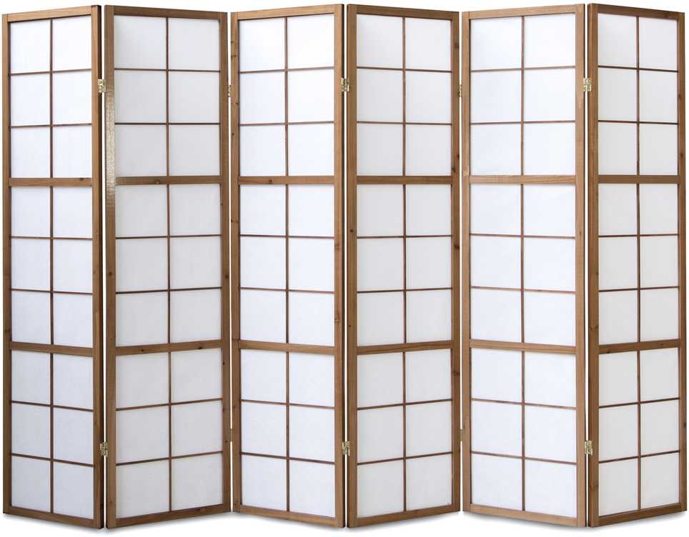 Homestyle4U Kambario pertvara, Shoji sulankstoma, 264x2.2x175 cm, ruda