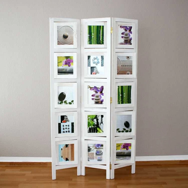 Homestyle4U Kambario pertvara, nuotraukų stendas, 93x2x161 cm, balta