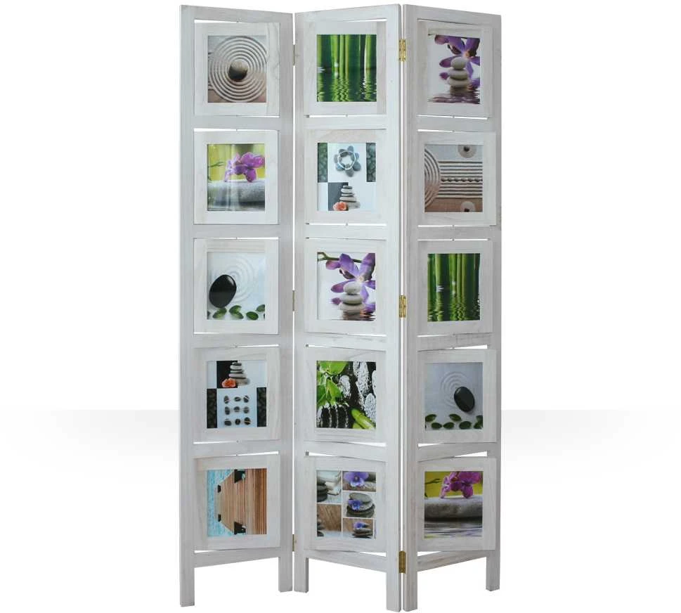 Homestyle4U Kambario pertvara, nuotraukų stendas, 93x2x161 cm, balta