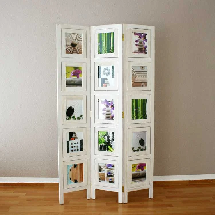 Homestyle4U Kambario pertvara, nuotraukų stendas, 93x2x161 cm, balta
