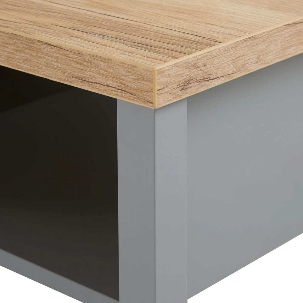 Homestyle4U Kavos staliukas, 110x40,5x60 cm, pilka