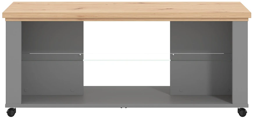 Homestyle4U Kavos staliukas, 114.5x49x50.5 cm, pilka ir ruda