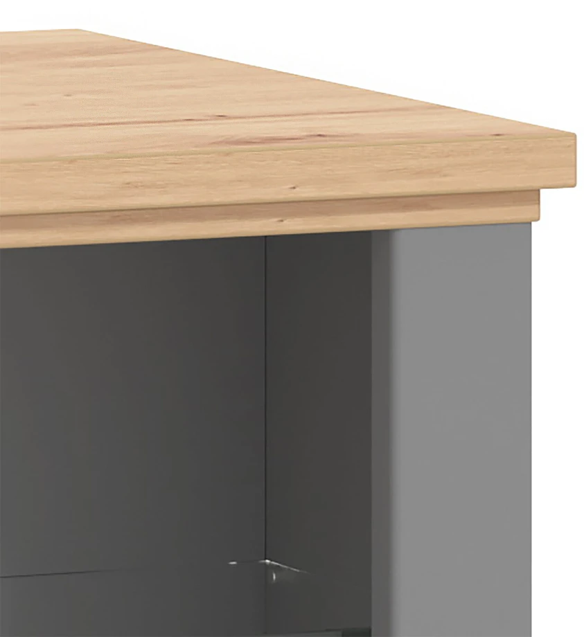 Homestyle4U Kavos staliukas, 114.5x49x50.5 cm, pilka ir ruda