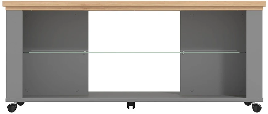 Homestyle4U Kavos staliukas, 114.5x49x50.5 cm, pilka ir ruda