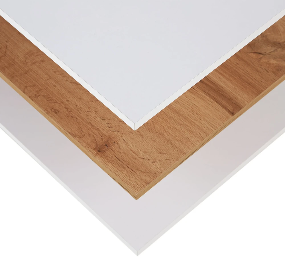Homestyle4U Kavos staliukas, 90x41x50 cm, balta, ruda