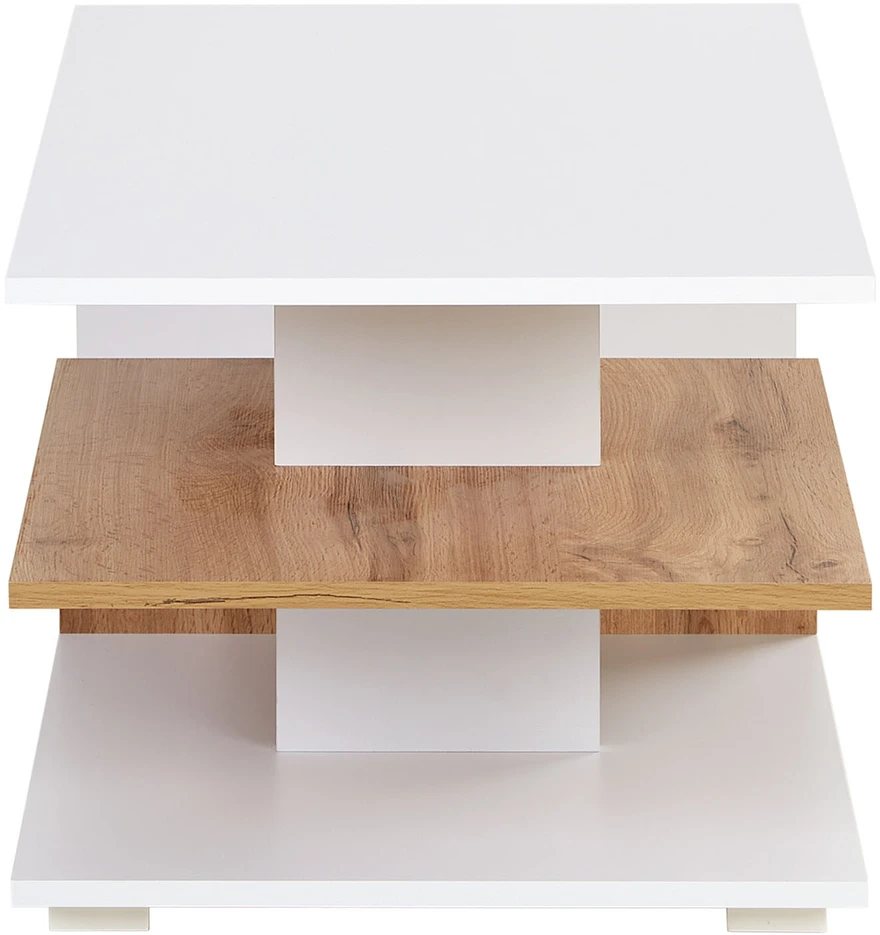 Homestyle4U Kavos staliukas, 90x41x50 cm, balta, ruda