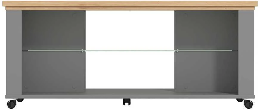 Homestyle4U Kavos staliukas, 114.5x49x50.5 cm, pilka ir ruda