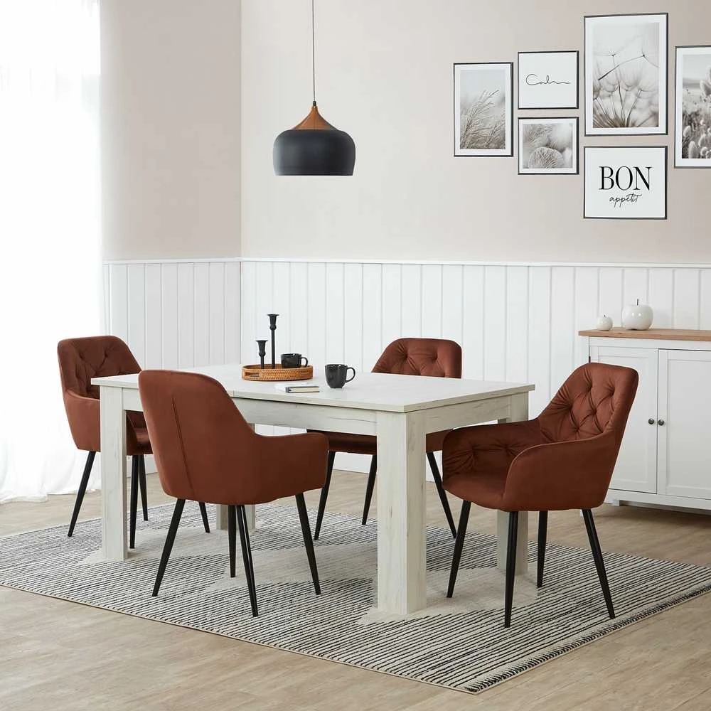 Homestyle4U Valgomojo kėdė, 59x89x62.5 cm, ruda