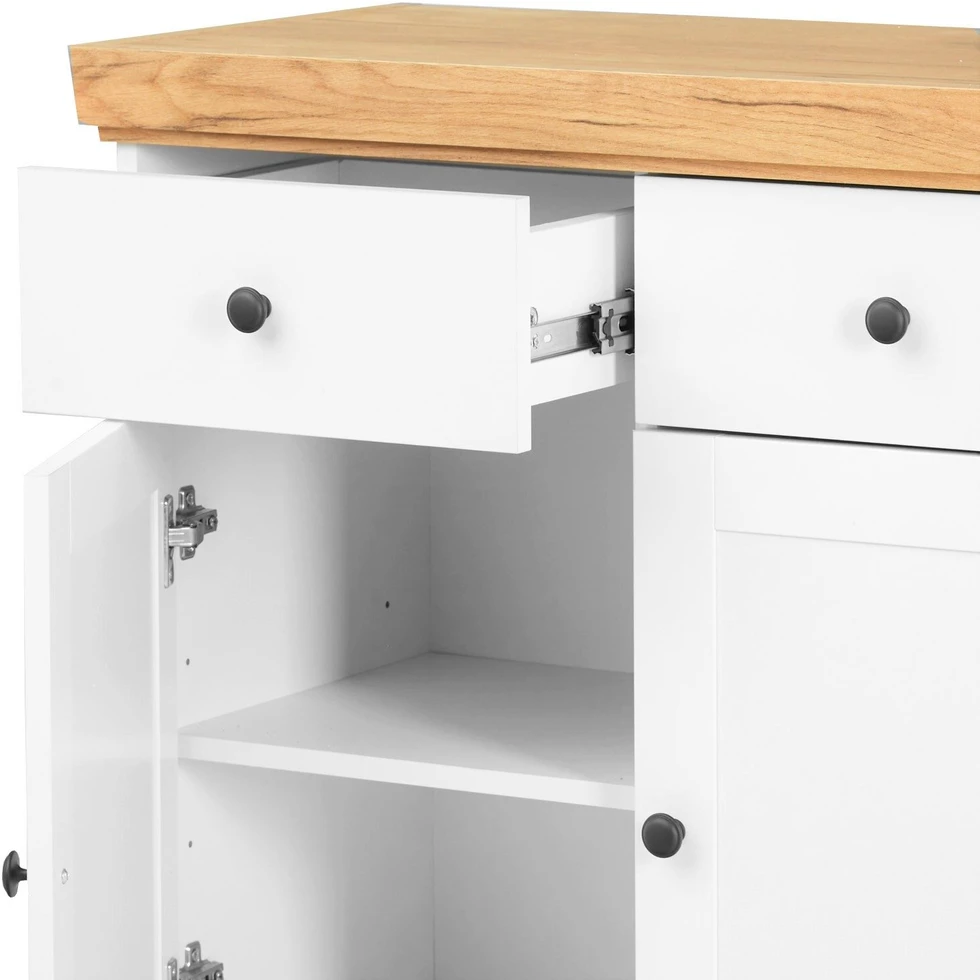 Homestyle4U Komoda, 122.5x82x42 cm, Balta