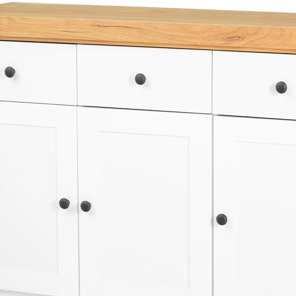 Homestyle4U Komoda, 122.5x82x42 cm, Balta