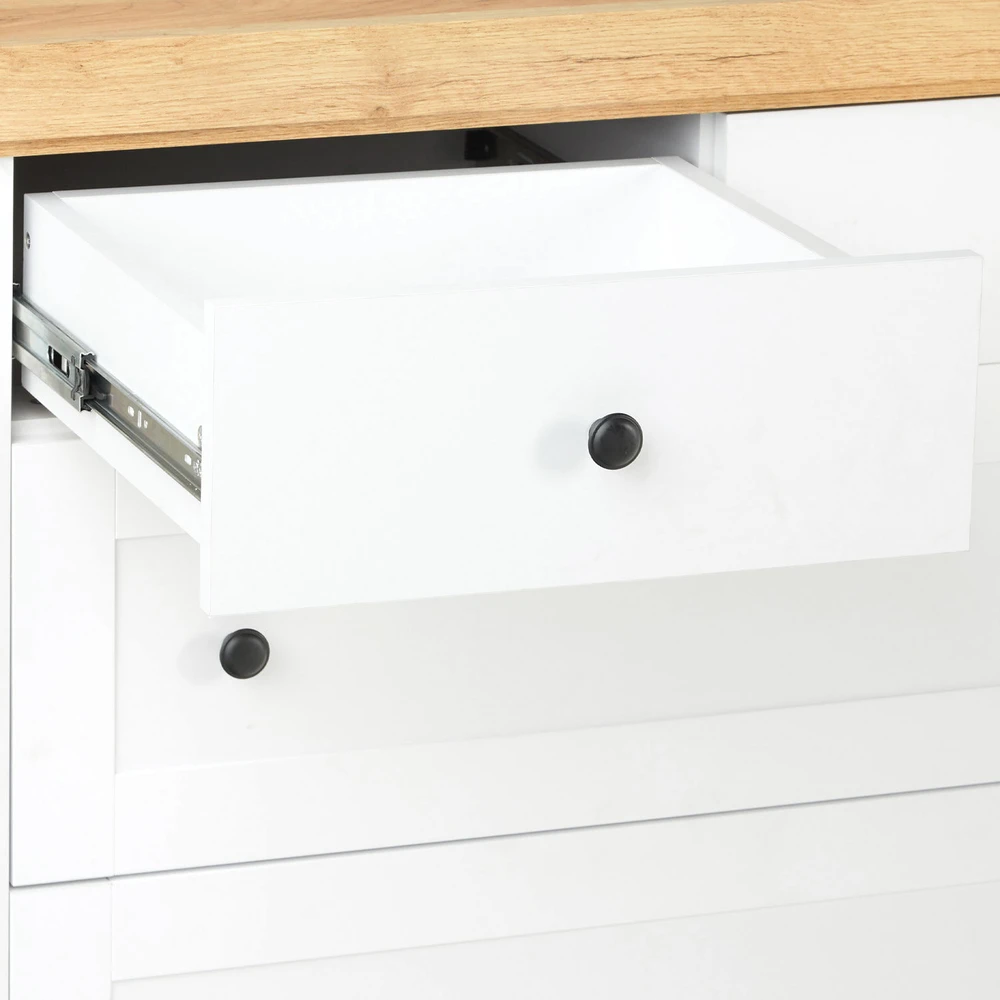 Homestyle4U Komoda, 92.5x82x42 cm, Balta, Ruda