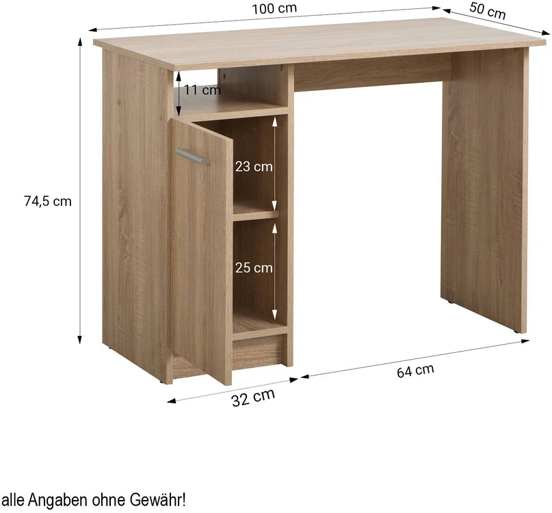 Homestyle4U Kompiuterio stalas, 100x74.5x50 cm, rudas
