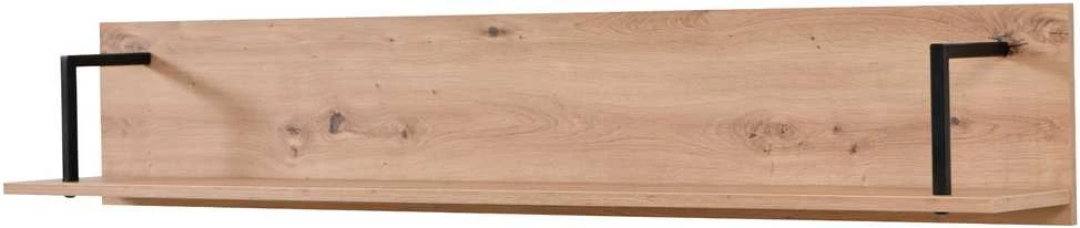 Homestyle4U Sieninė lentyna, 137.5x24x21 cm, juoda, ruda