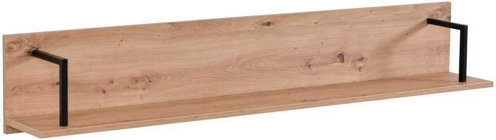 Homestyle4U Sieninė lentyna, 137.5x24x21 cm, juoda, ruda