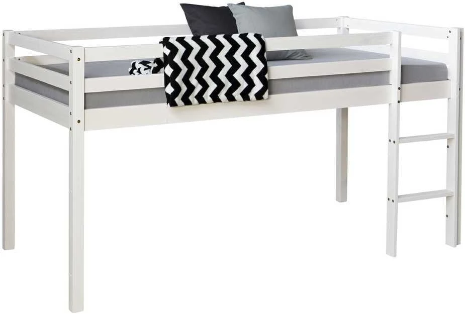 Homestyle4U Dviaukštė lova, 207.5x110x99.5 cm, balta