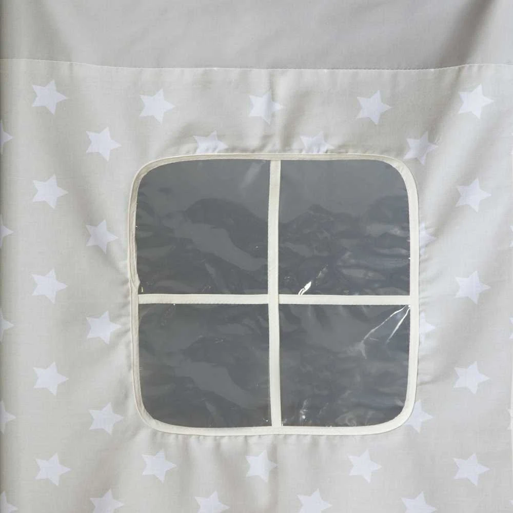 Homestyle4U Vaikiška aukšta lova, 207.5x228x219.5 cm, pilka