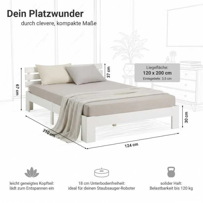 Homestyle4U Lova, 124x204 cm, balta