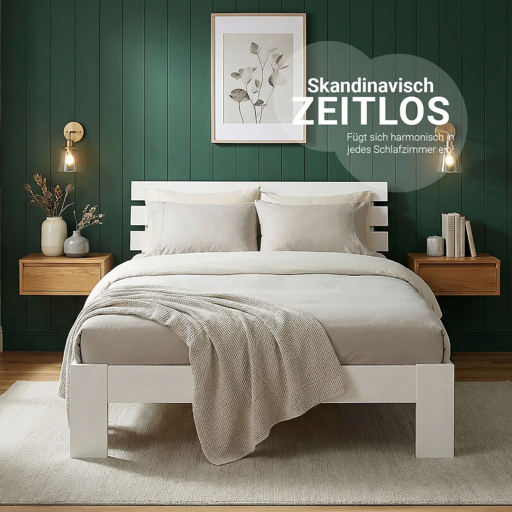 Homestyle4U Lova, 124x204 cm, balta, Medžiagos storis: 20 mm
