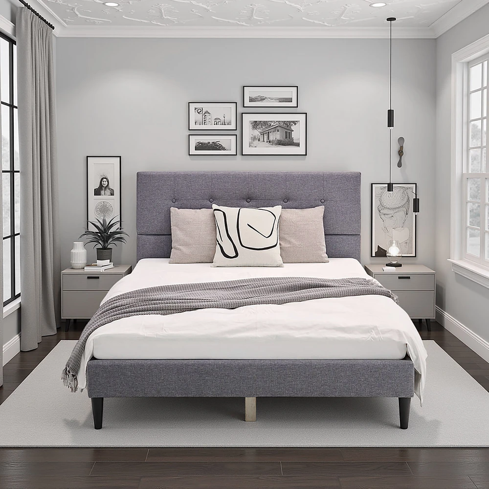Homestyle4U Lova, 125x212x96.5 cm, pilka