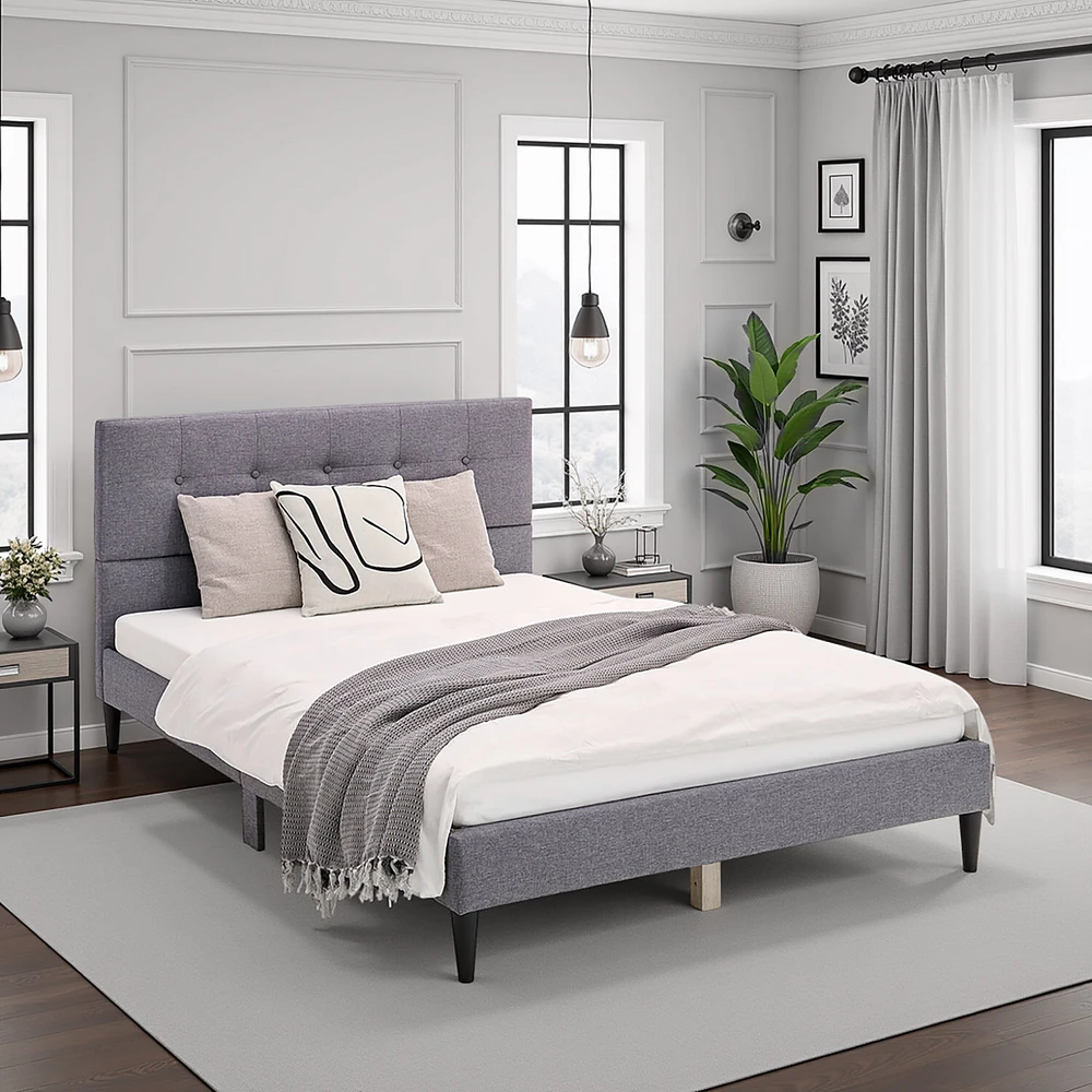 Homestyle4U Lova, 125x212x96.5 cm, pilka