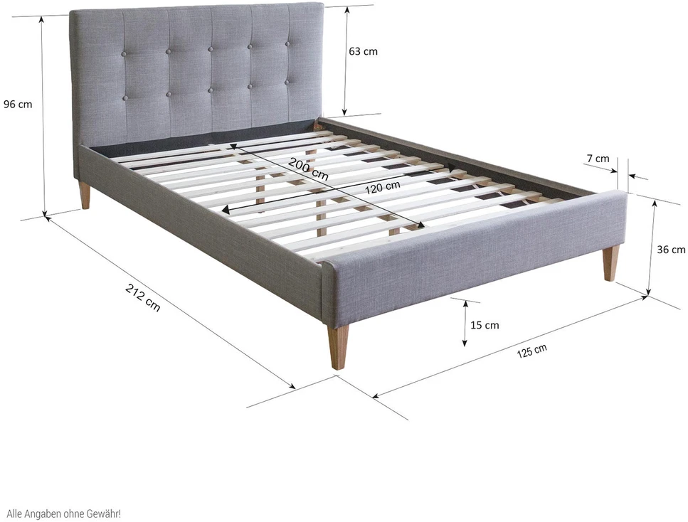 Homestyle4U Lova, 125x212x96.5 cm, pilka