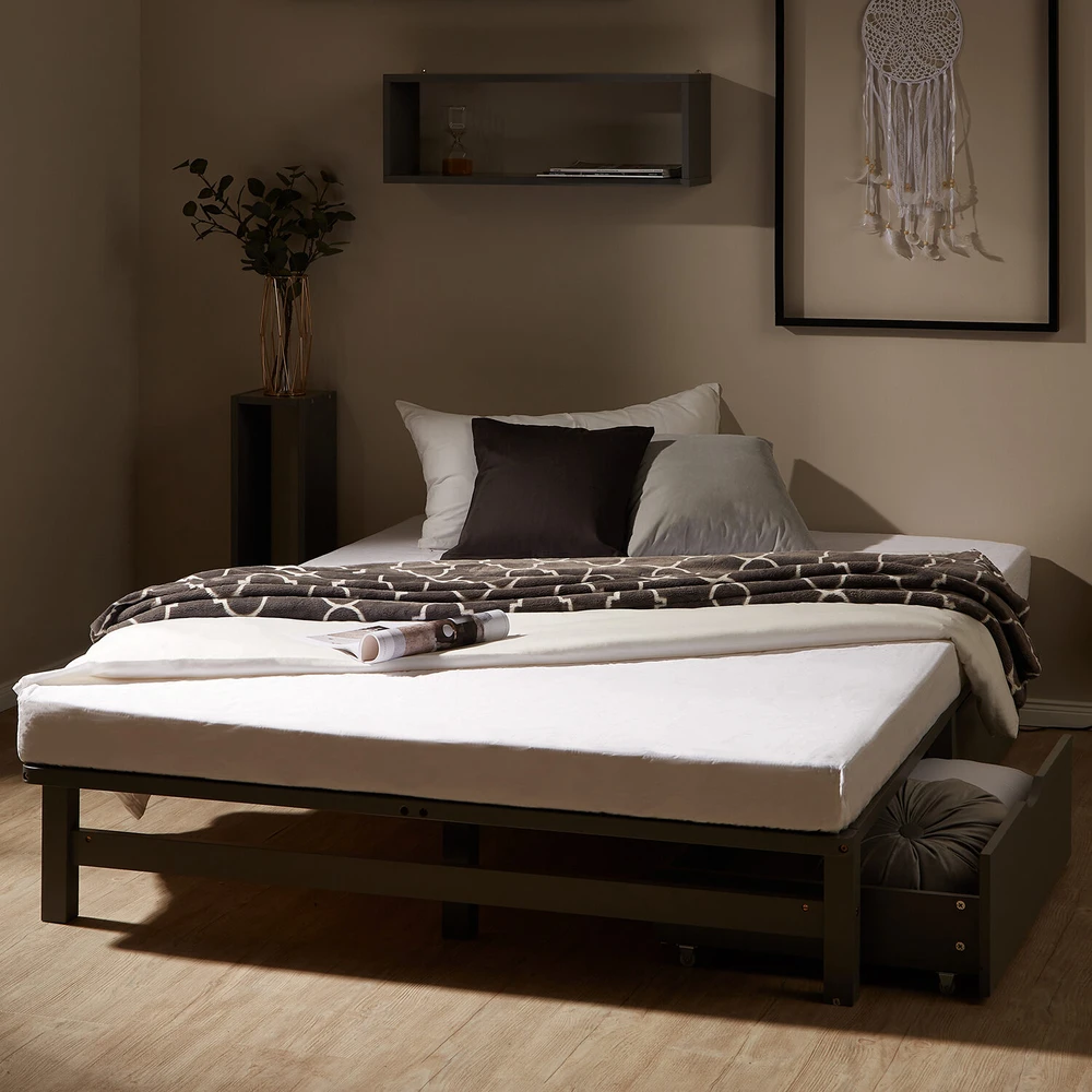 Homestyle4U Lova, 140x200x28 cm, Pilka