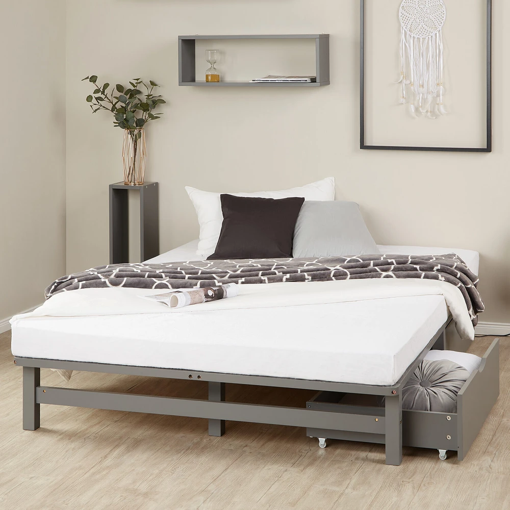 Homestyle4U Lova, 140x200x28 cm, Pilka