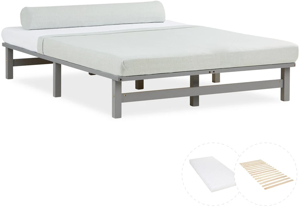 Homestyle4U Lova, 140x28x200 cm, Pilka