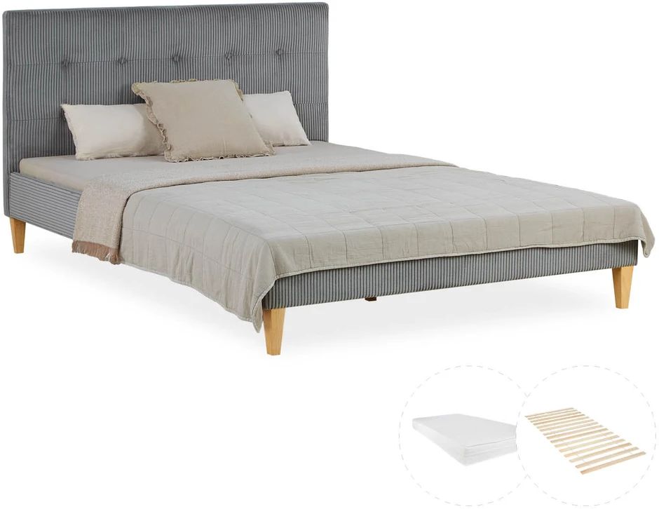 Homestyle4U Lova, 145.5x95x211 cm, Pilka
