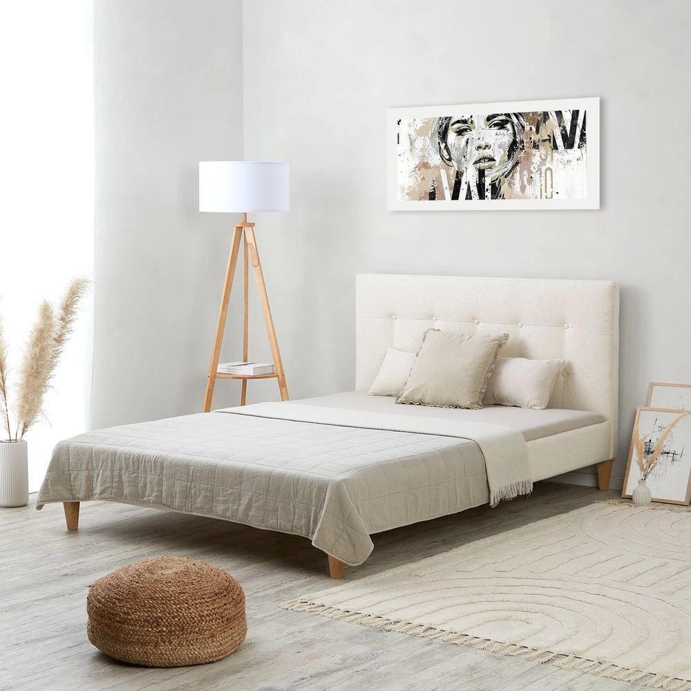Homestyle4U Lova, 145.5x95x211 cm, smėlio spalvos