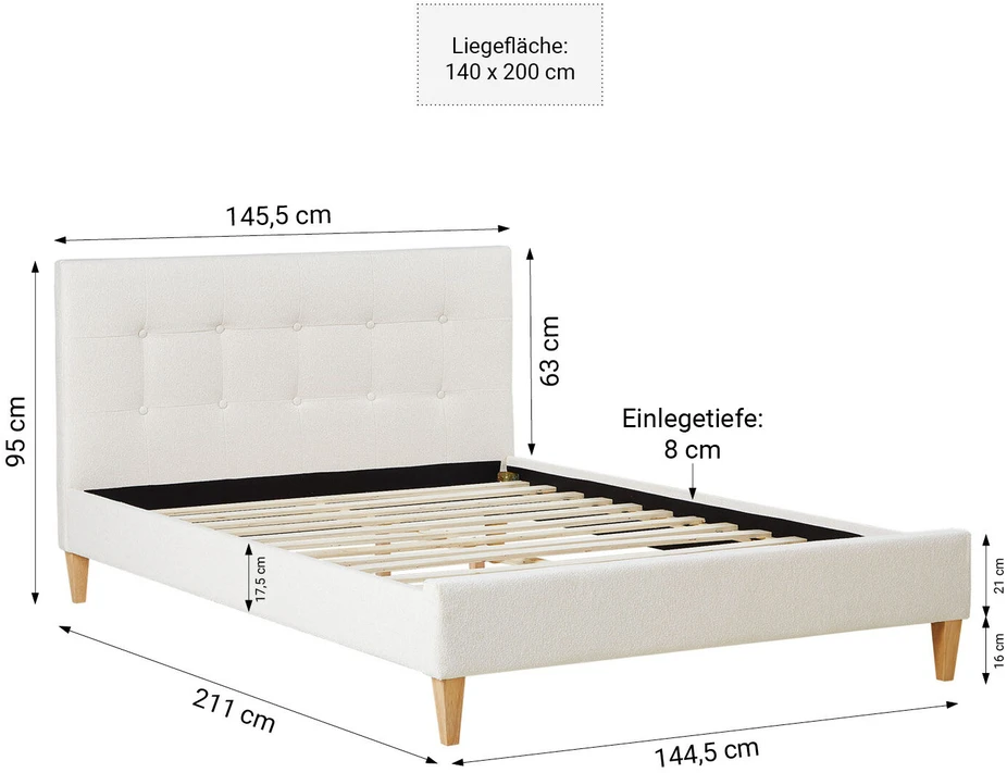 Homestyle4U Lova, 145.5x95x211 cm, smėlio spalvos