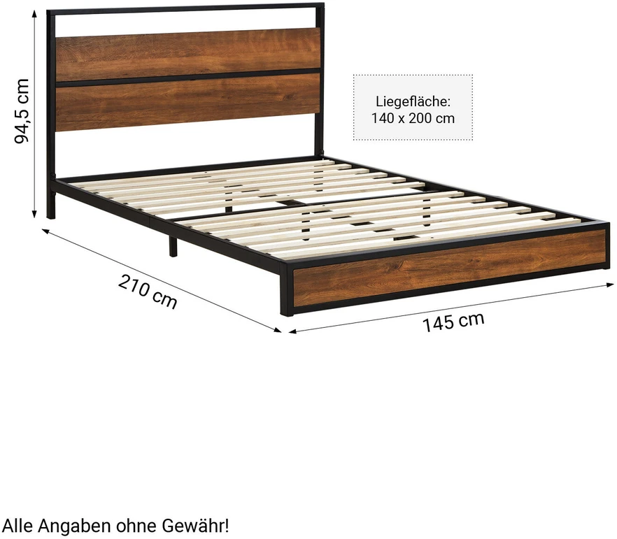 Homestyle4U Lova, 145x94.5x210 cm, juoda