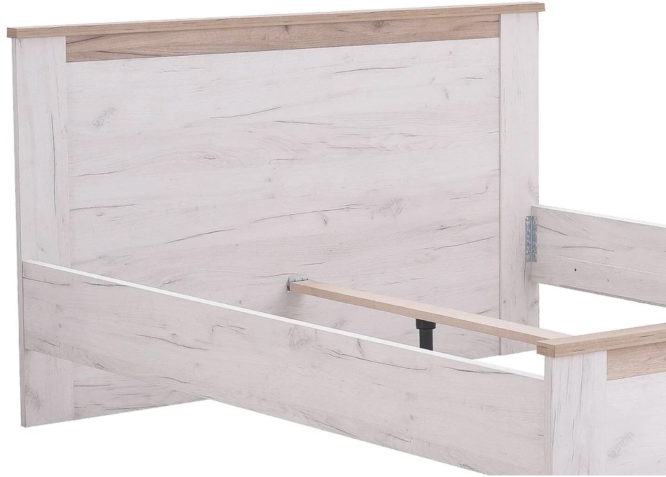 Homestyle4U Lova, 167x99.5x207.5 cm, balta pilkai ąžuolo