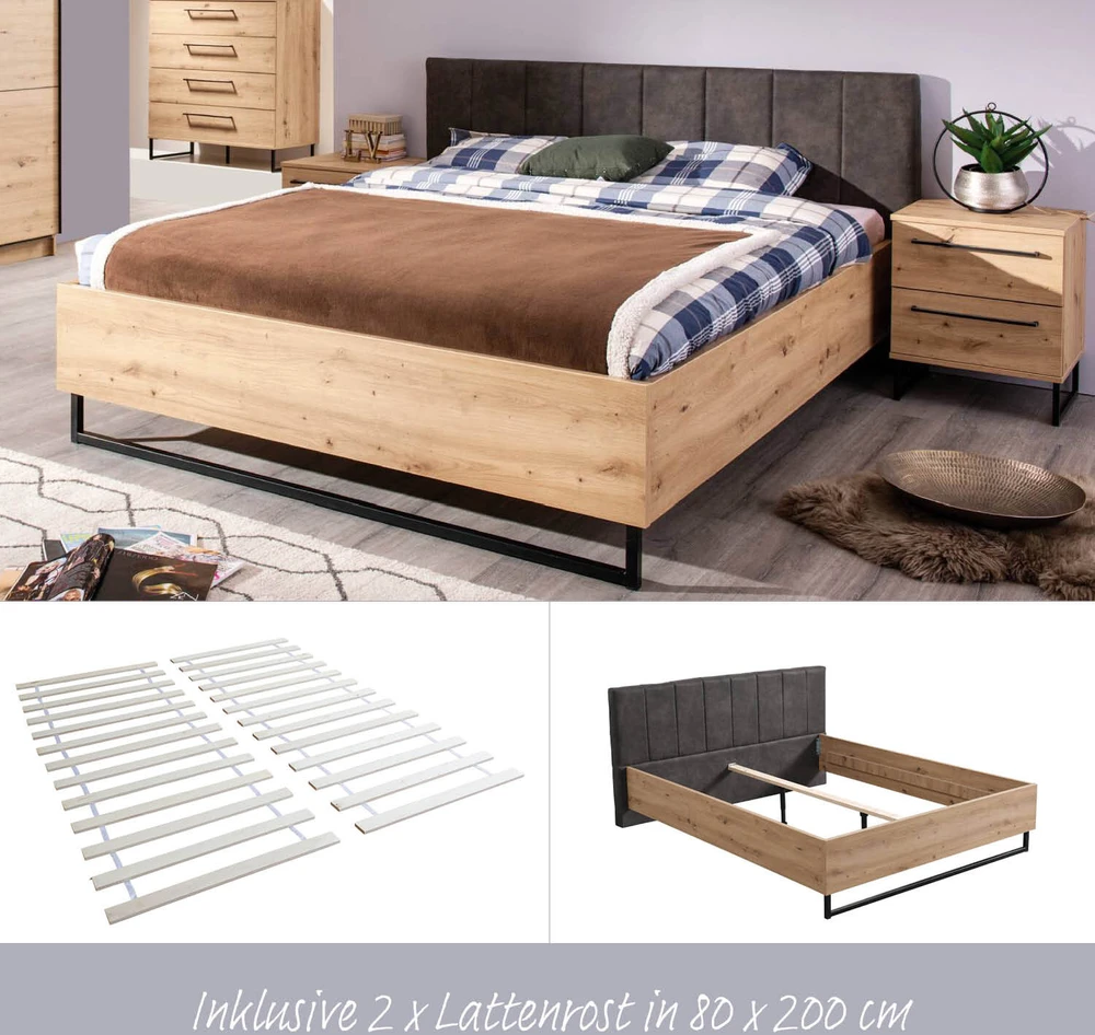 Homestyle4U Lova, 177.5x94x212 cm, pilka