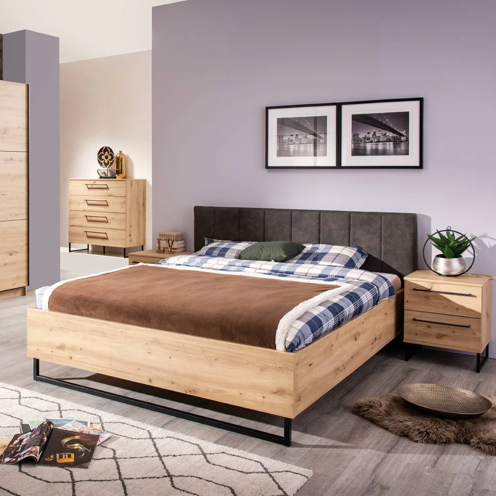 Homestyle4U Lova, 177.5x94x212 cm, pilka