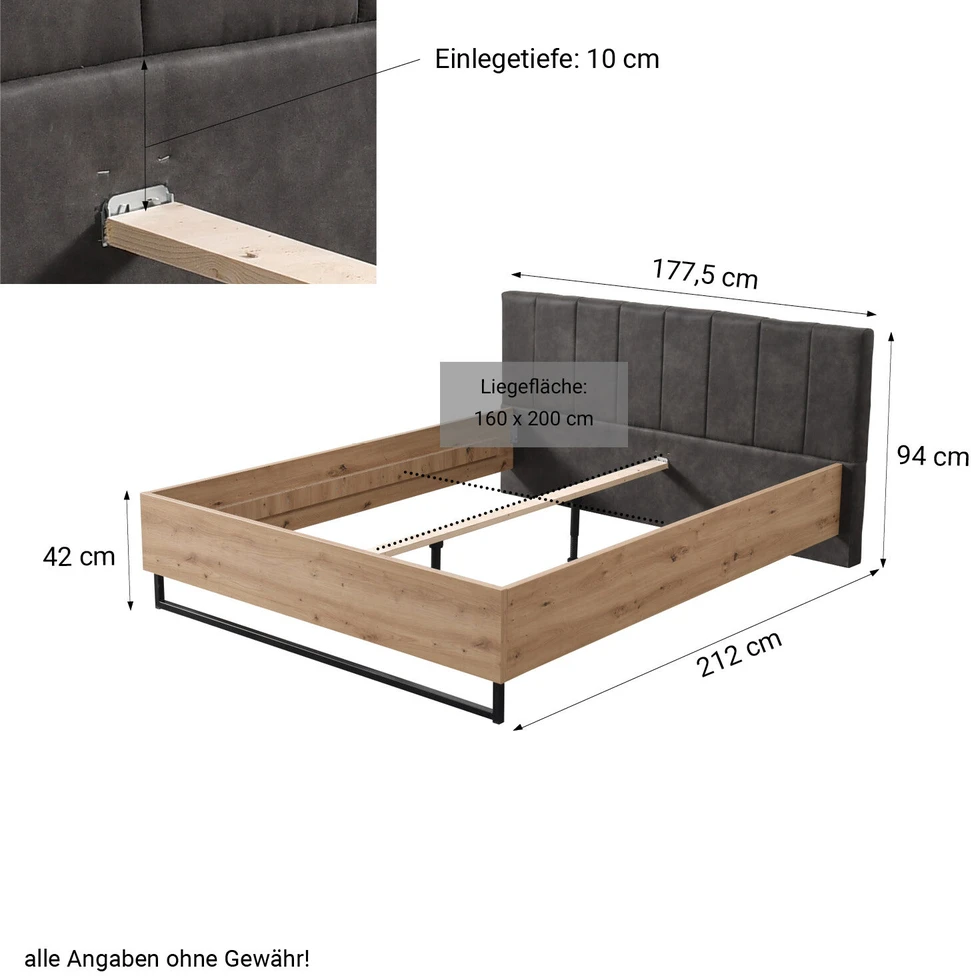 Homestyle4U Lova, 177.5x94x212 cm, pilka
