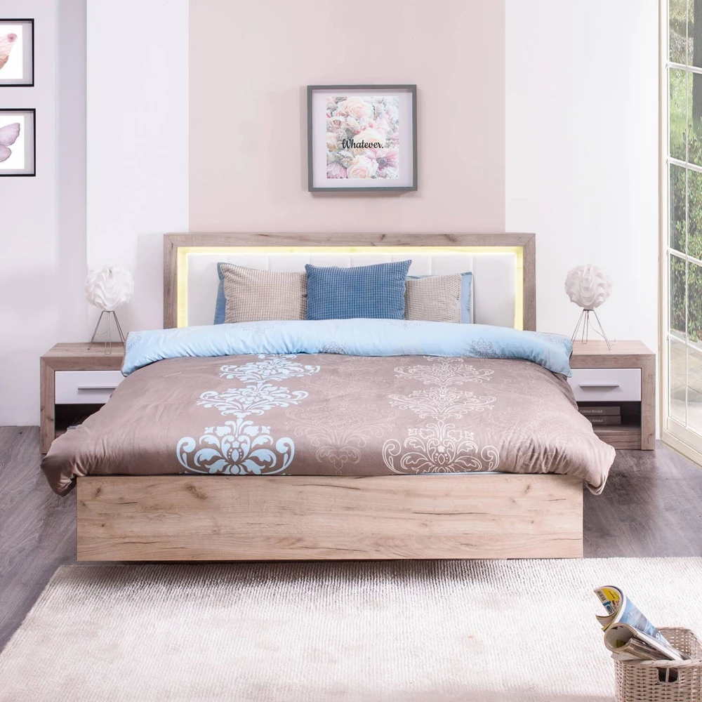 Homestyle4U Lova, 178.5x100.5x208 cm, ruda, balta