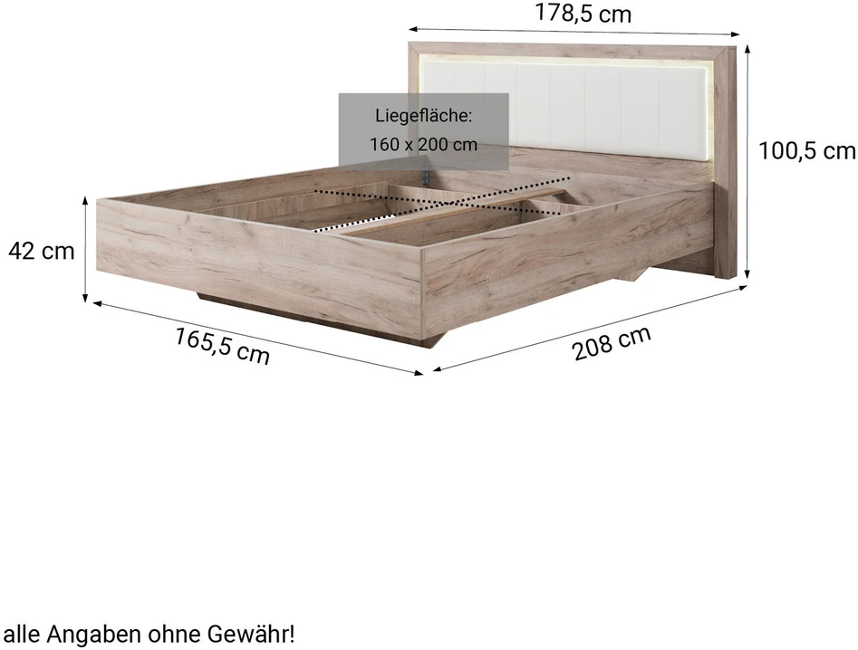 Homestyle4U Lova, 178.5x100.5x208 cm, ruda, balta