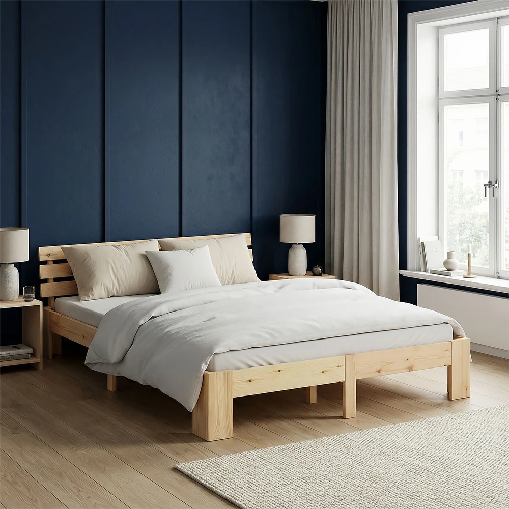Homestyle4U Lova, 184x204 cm, ruda, Medžiagos storis: 20 mm