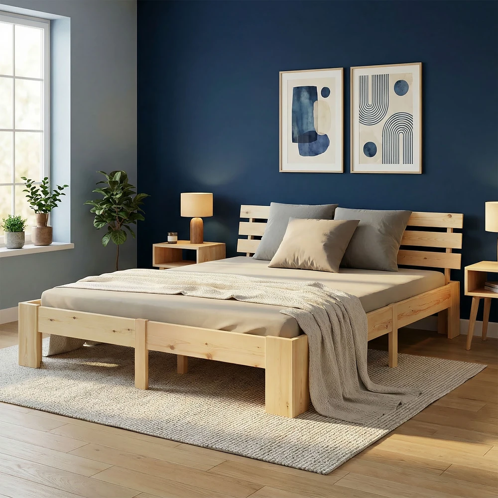 Homestyle4U Lova, 184x204 cm, ruda, Medžiagos storis: 20 mm