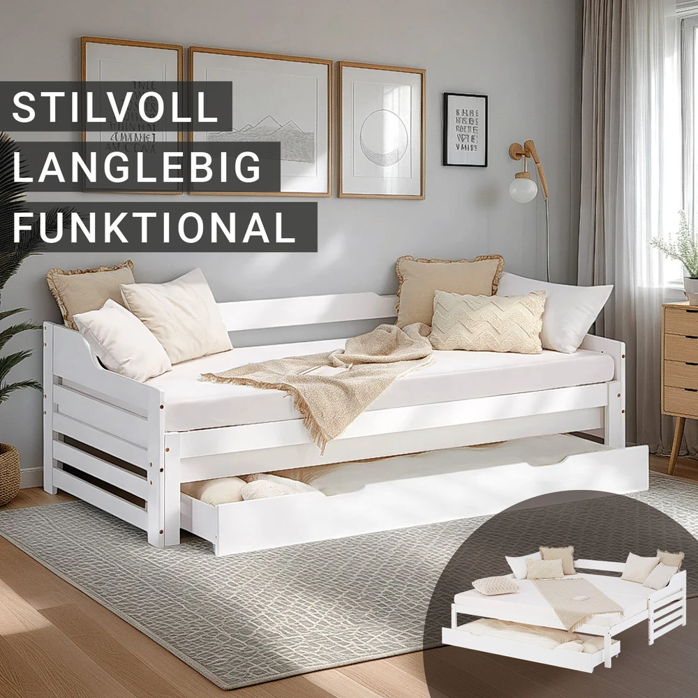 Homestyle4U Lova, 204x68x100 cm, Balta
