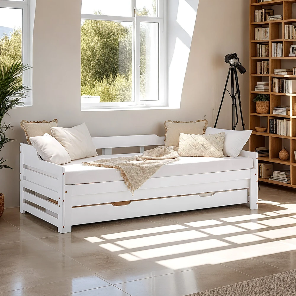 Homestyle4U Lova, 204x68x100 cm, Balta