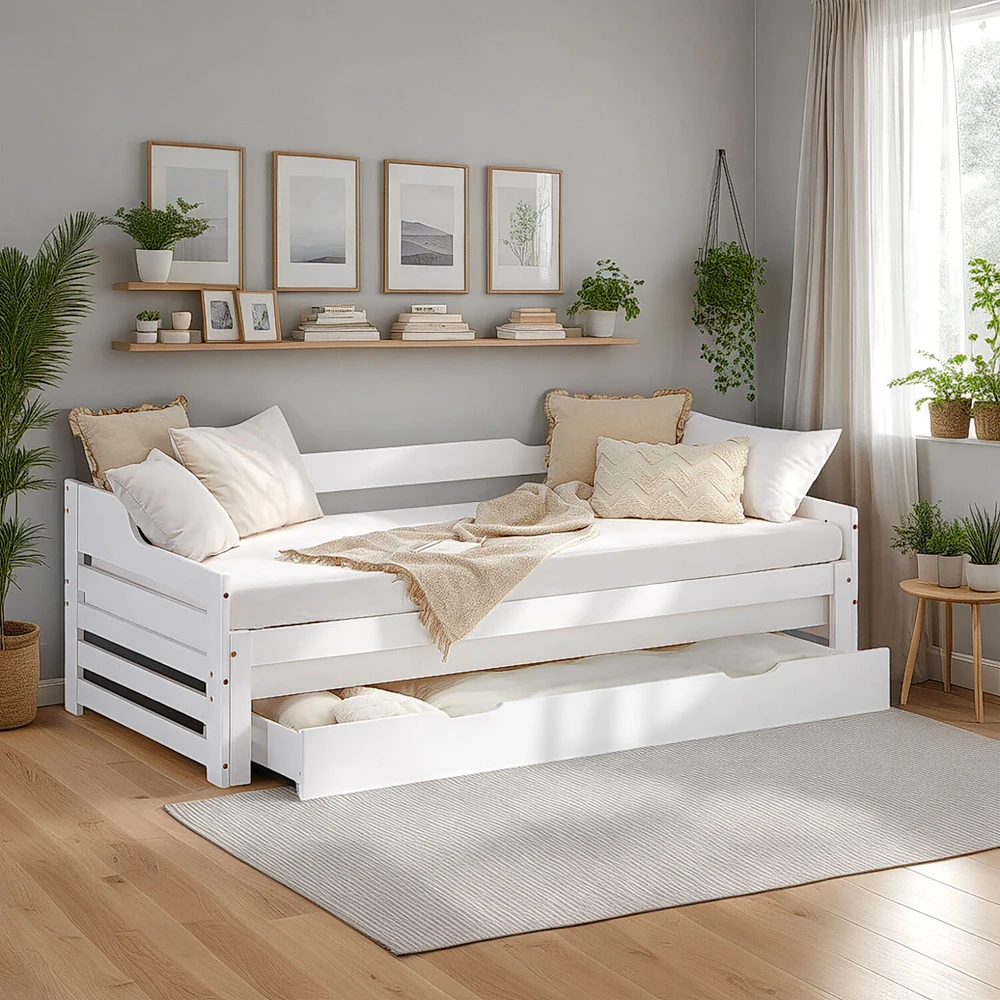 Homestyle4U Lova, 204x86x100 cm, Balta