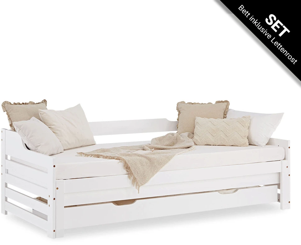Homestyle4U Lova, 204x86x100 cm, Balta