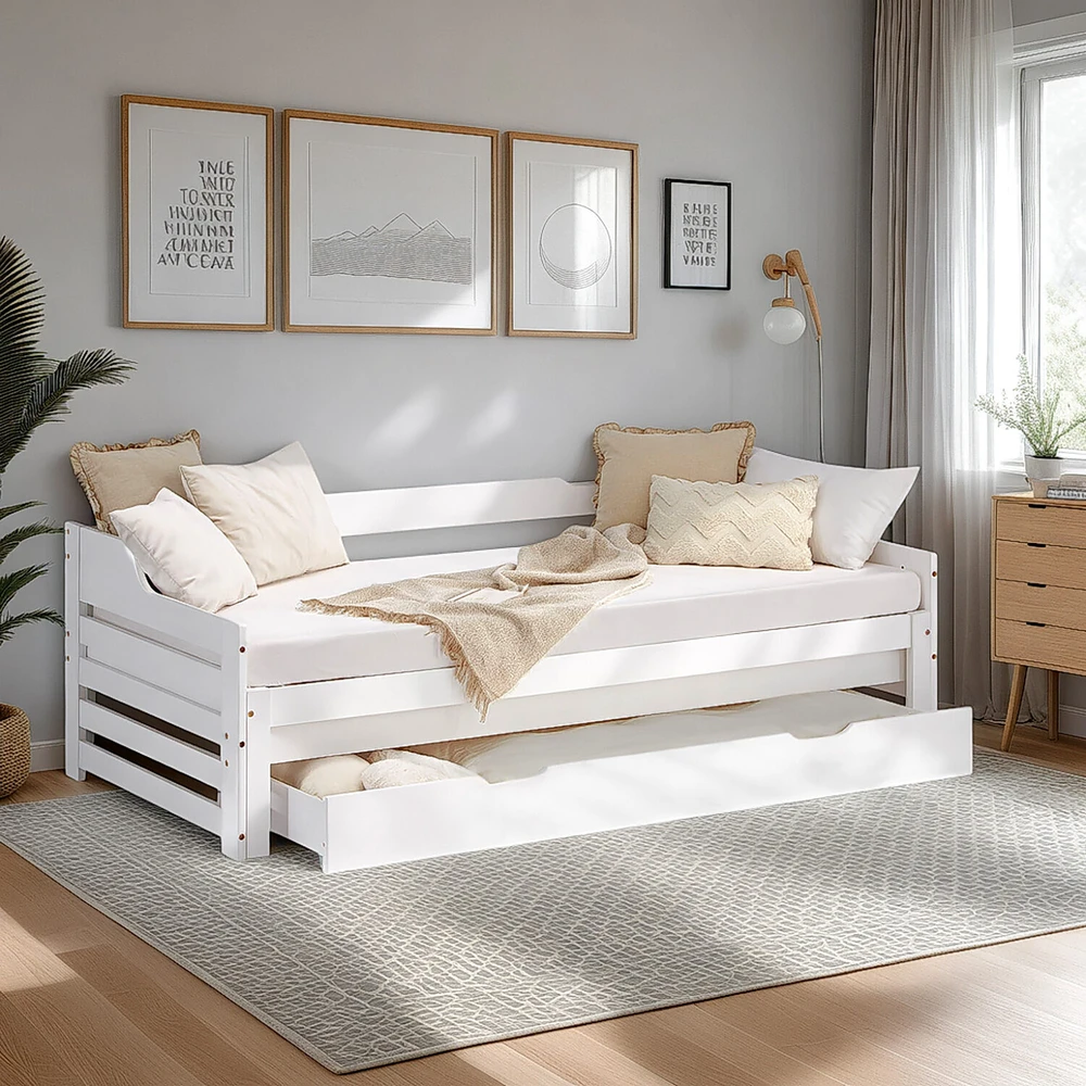 Homestyle4U Lova, 204x86x100 cm, Balta