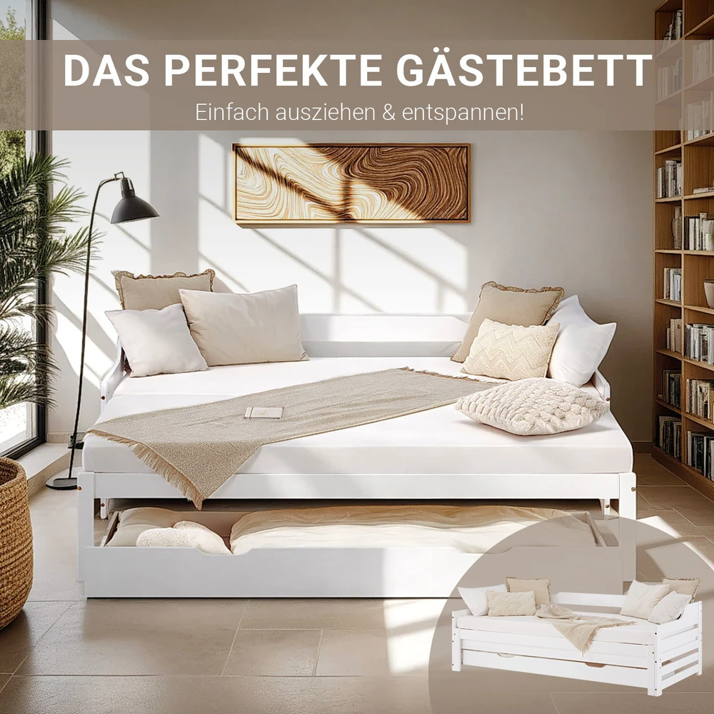 Homestyle4U Lova, 204x86x100 cm, Balta