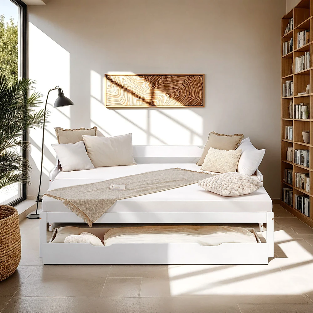 Homestyle4U Lova, 204x86x100 cm, Balta